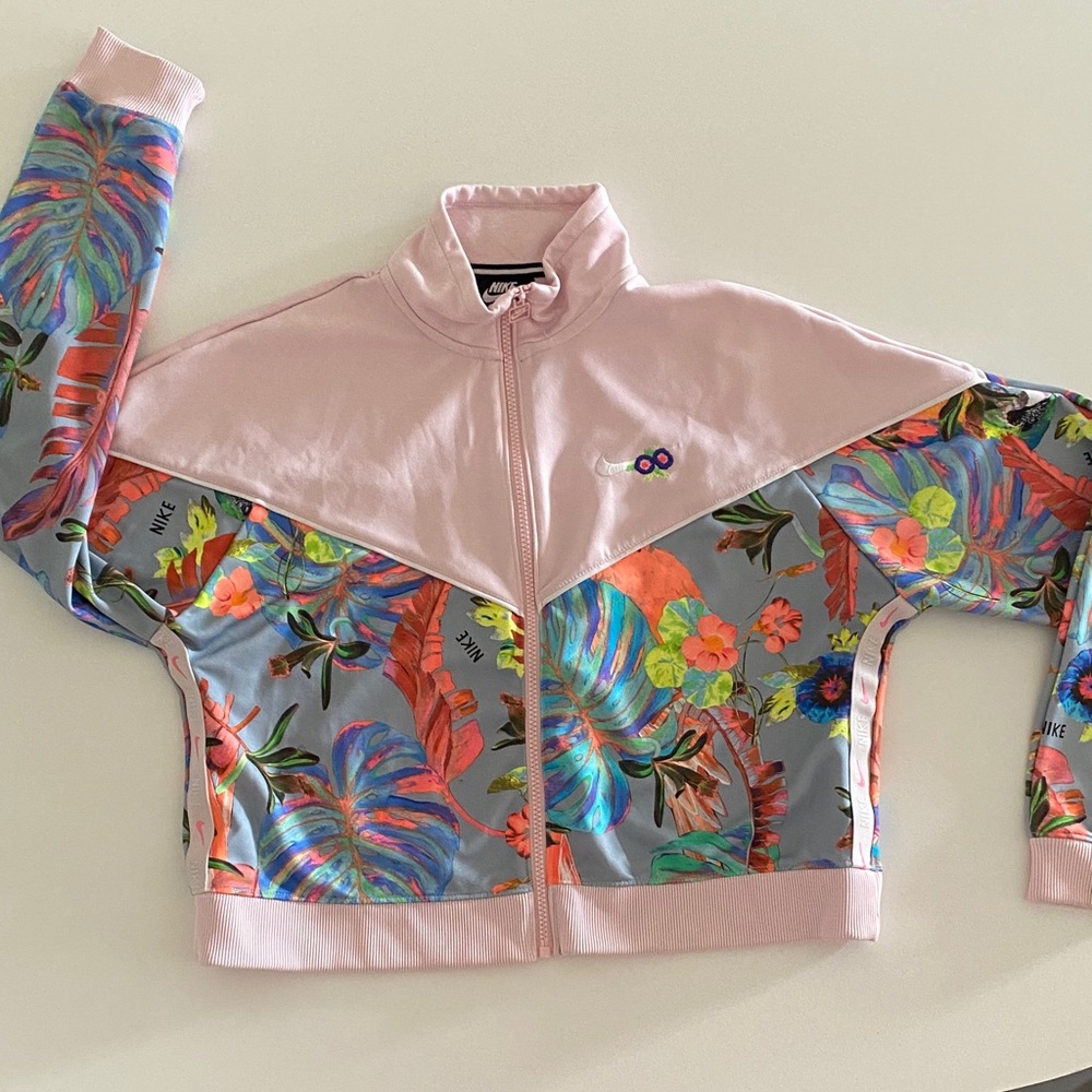 Nike Pink and Floral Track Jacket
